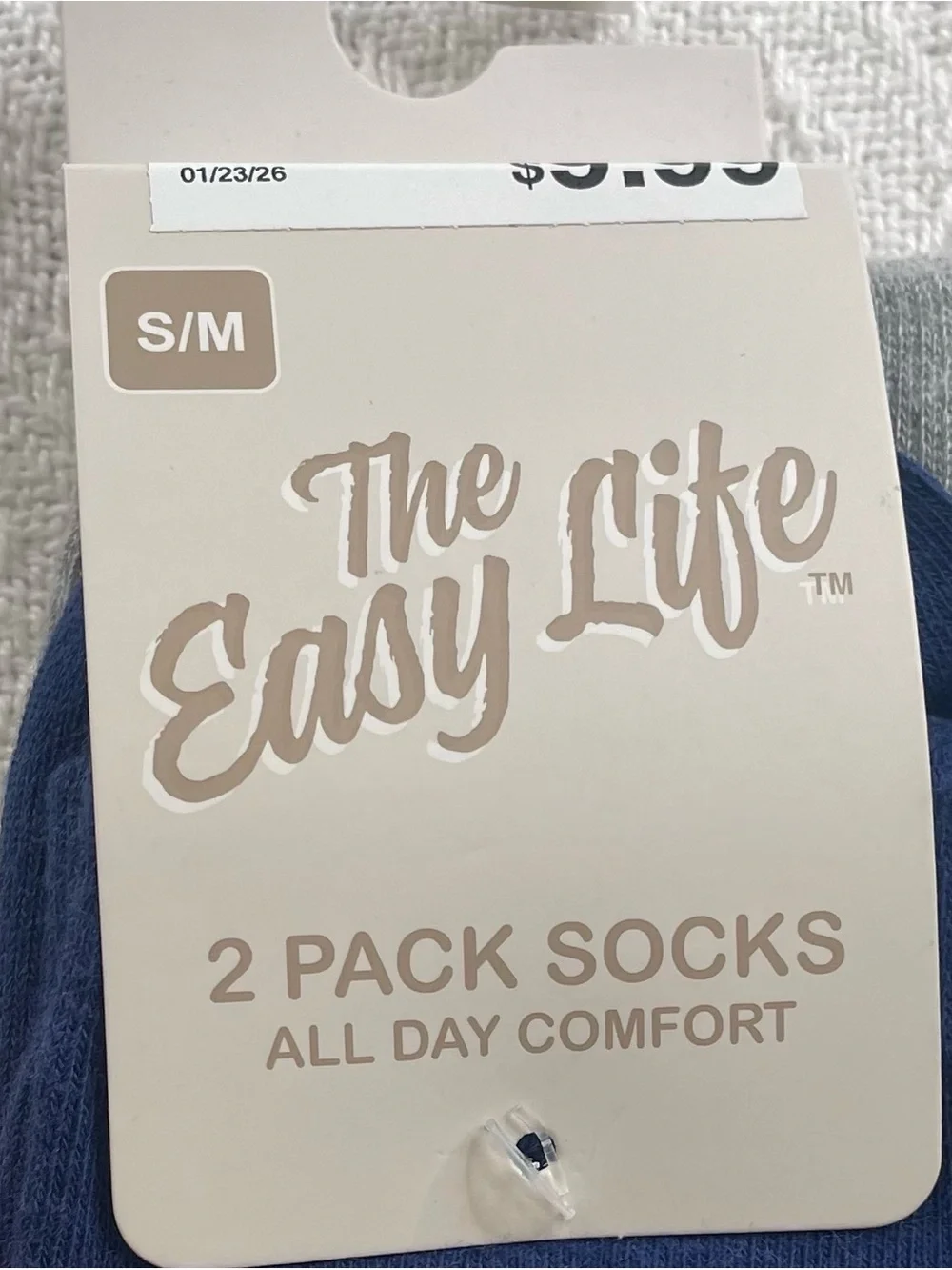The Easy Life Two 2-Pack Crew Socks Navy &‎ Gray Size S/M ( Shoe Size 5-9.5) NWT
